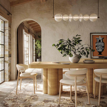 Bambi Ash Dining Table by TOV Furniture. Made from unique in a transitional style.