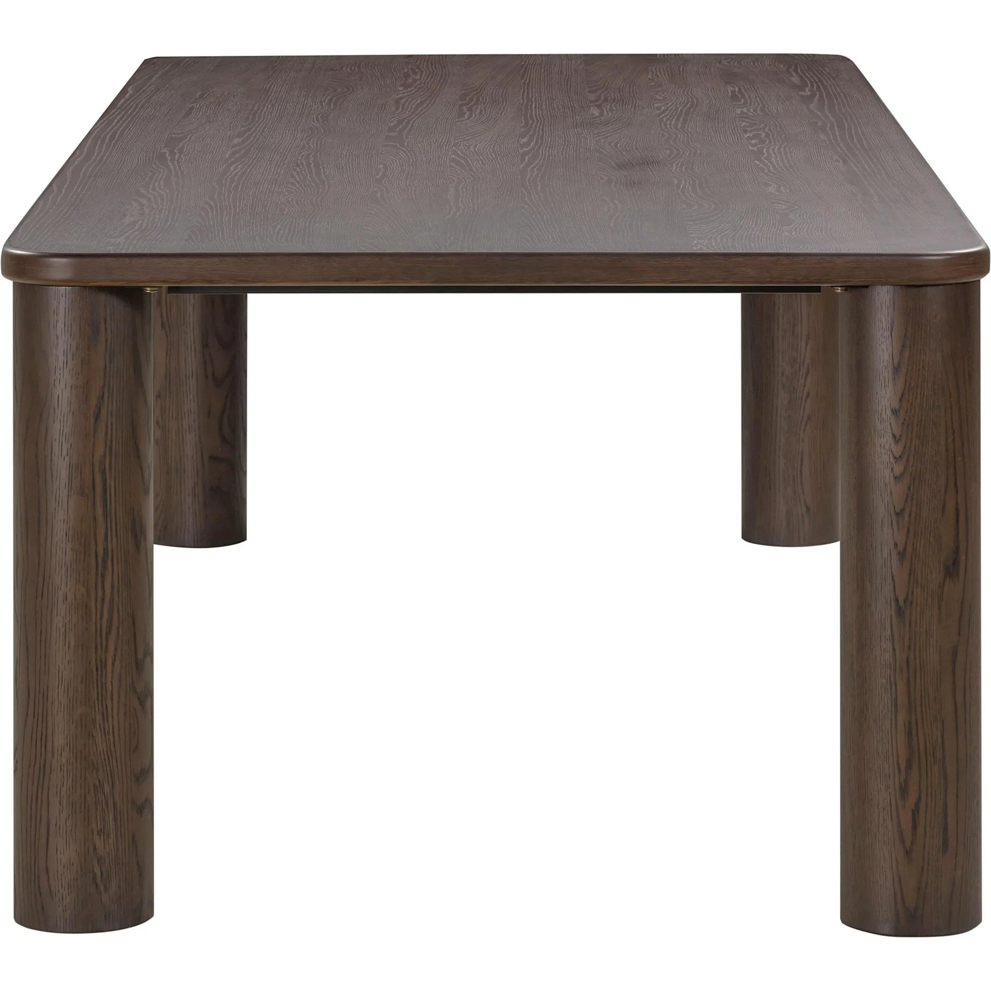 Akola Oak Dining Table by TOV Furniture in dark brown. Made from mdf, oak, oak veneer in a unique style.