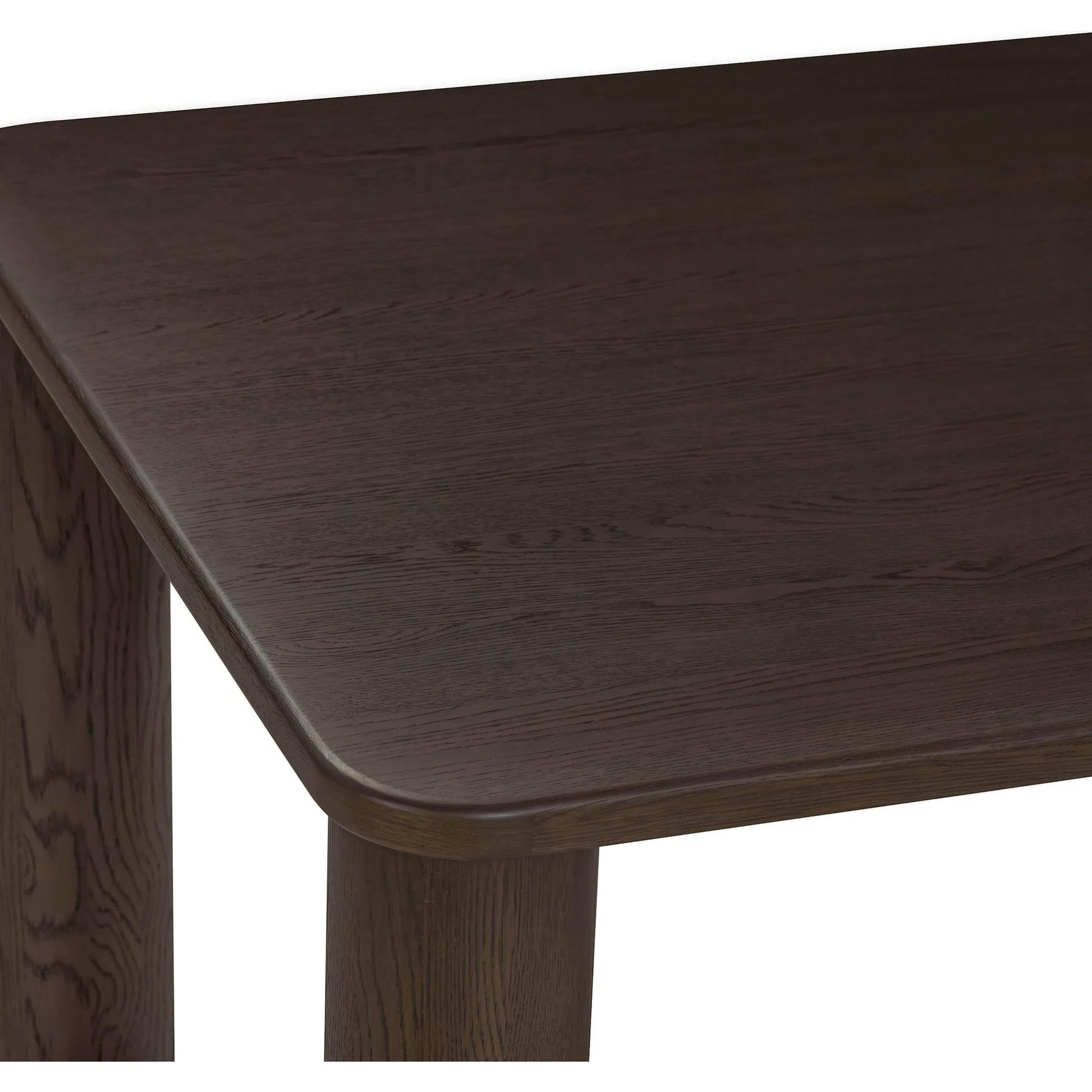 Akola Oak Dining Table by TOV Furniture in dark brown. Made from mdf, oak, oak veneer in a unique style.