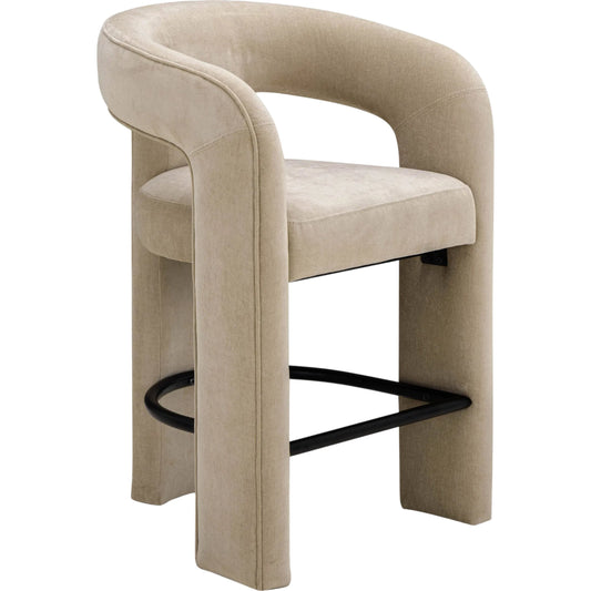 Malone Performance Chenille Counter Stool by TOV Furniture. Made from fabric, metal, plywood in a unique style.