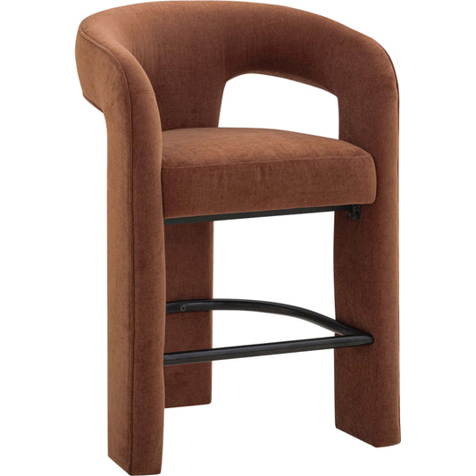 Malone Performance Chenille Counter Stool by TOV Furniture. Made from fabric, metal, plywood in a unique style.