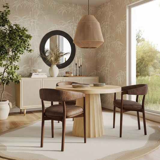 Vina Vegan Leather Dining Chair by TOV Furniture. Made from fabric, rubber wood in a unique style.