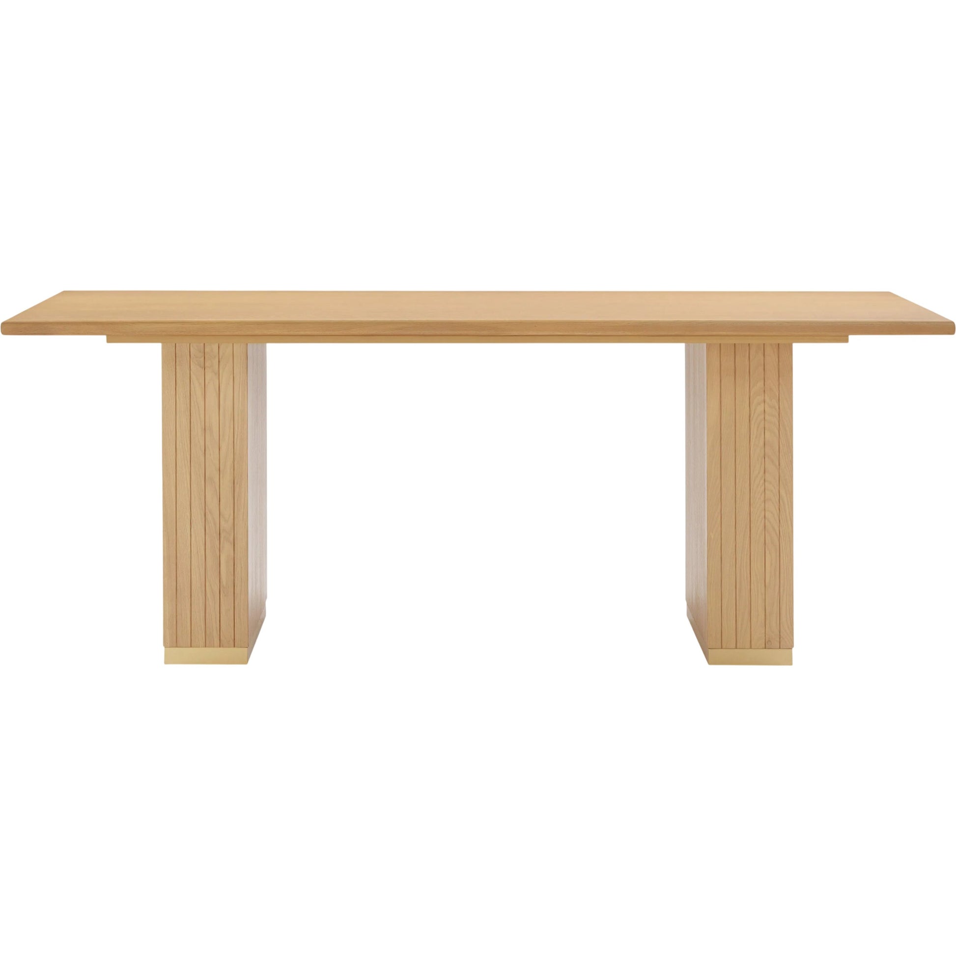 Chelsea Oak Wood 79" Rectangular Dining Table by TOV Furniture in natural. Made from iron, mdf, wood in a unique style.