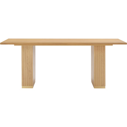 Chelsea Oak Wood 79" Rectangular Dining Table by TOV Furniture in natural. Made from iron, mdf, wood in a unique style.