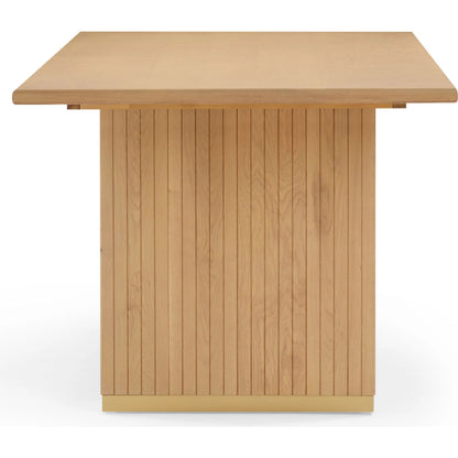 Chelsea Oak Wood 79" Rectangular Dining Table by TOV Furniture in natural. Made from iron, mdf, wood in a unique style.