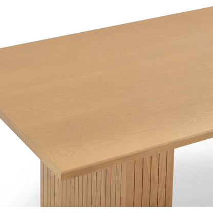 Chelsea Oak Wood 79" Rectangular Dining Table by TOV Furniture in natural. Made from iron, mdf, wood in a unique style.