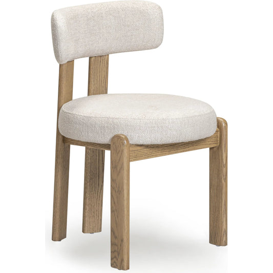 Odessa Performance Dining Chair by TOV Furniture in cream. Made from fabric, oak in a unique style.