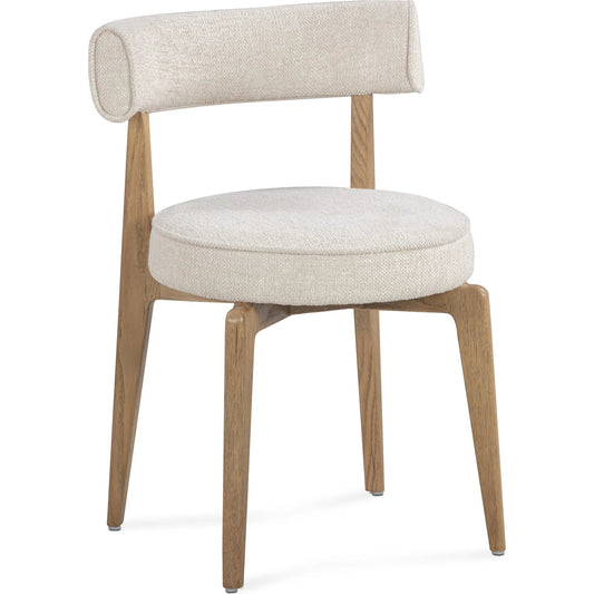Nikita Performance Dining Chair by TOV Furniture in cream. Made from fabric, oak in a unique style.