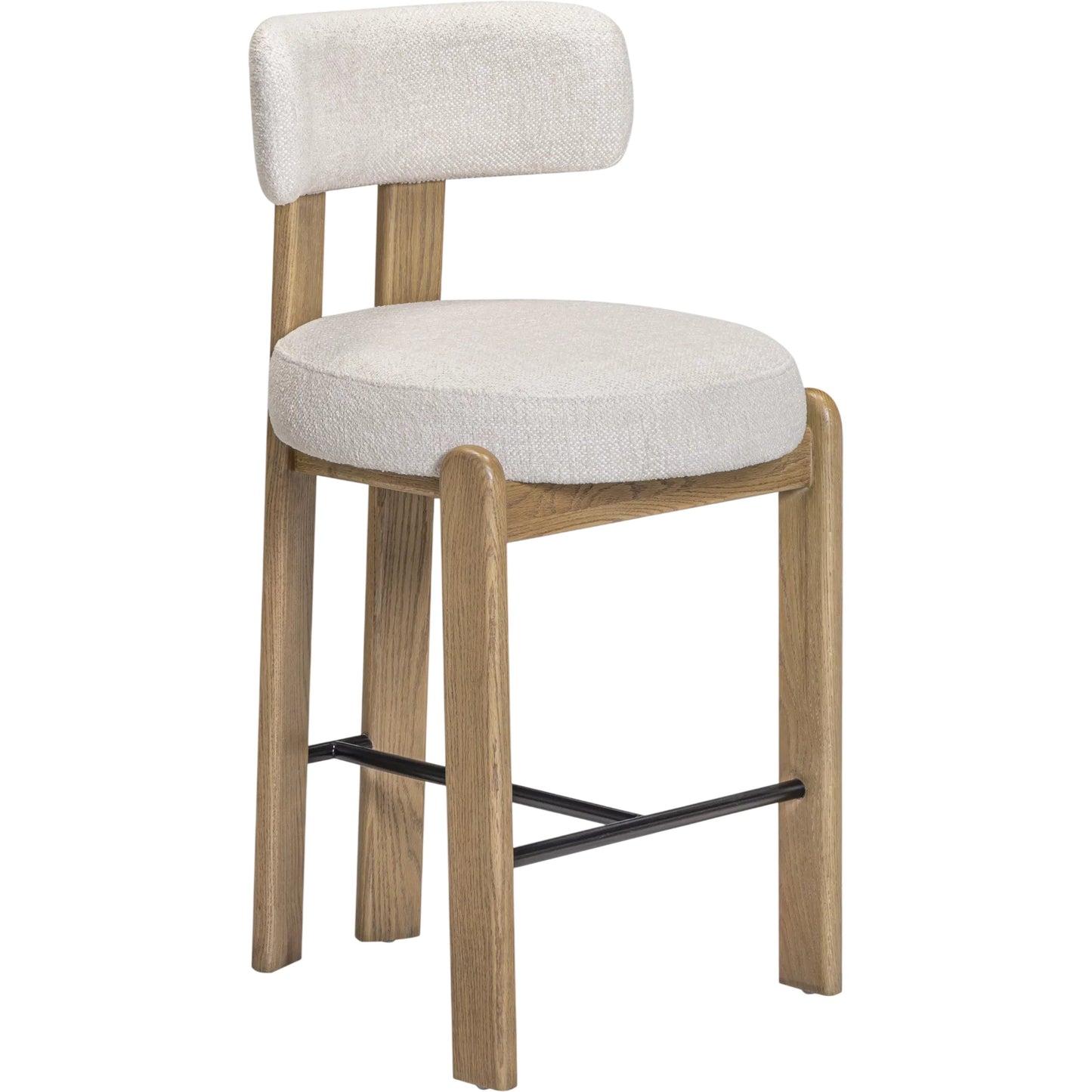 003 SI-2535624 | Primary Silo | Odessa Performance Counter Stool by TOV Furniture in cream. Made from fabric, oak in a unique style.