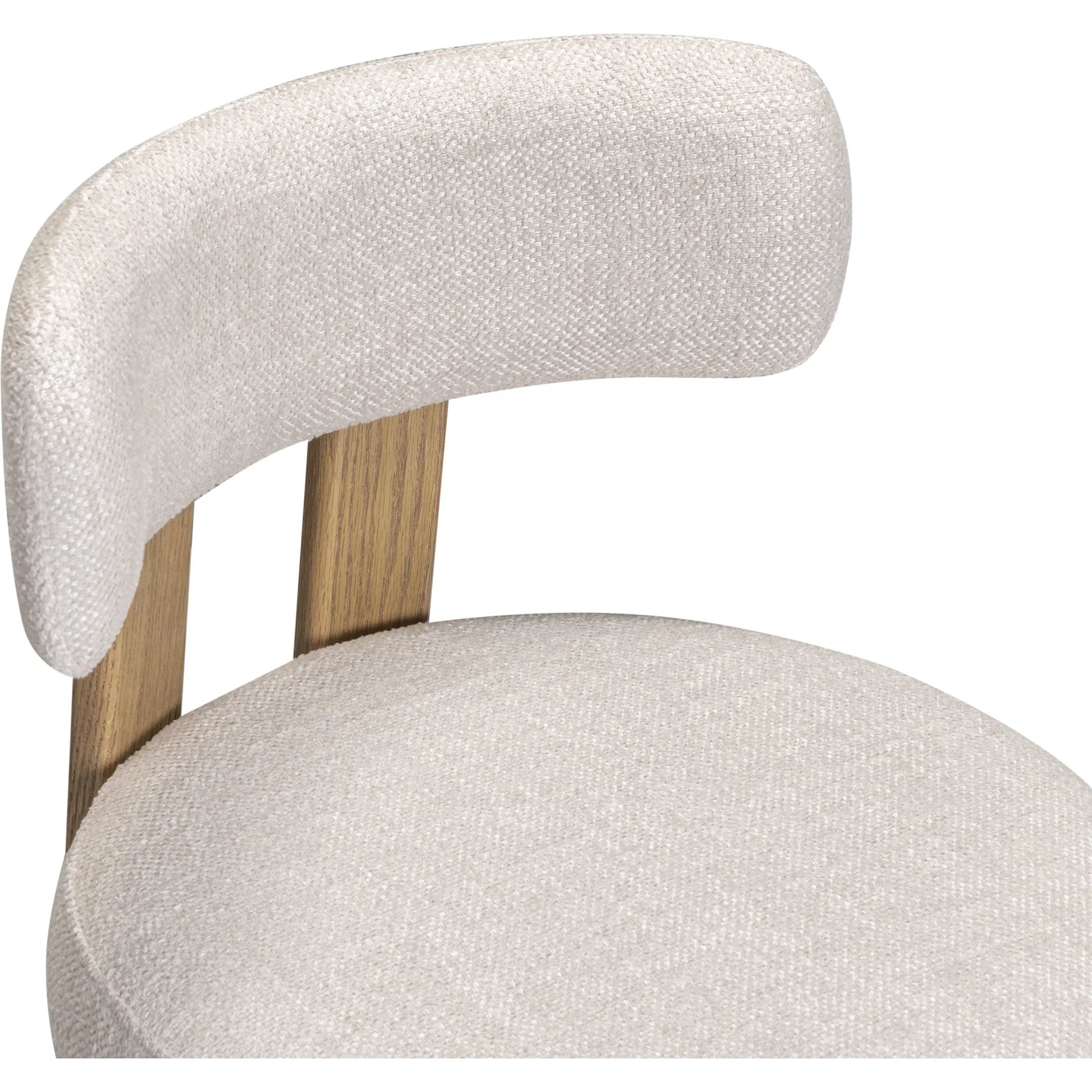 Odessa Performance Counter Stool by TOV Furniture in cream. Made from fabric, oak in a unique style.