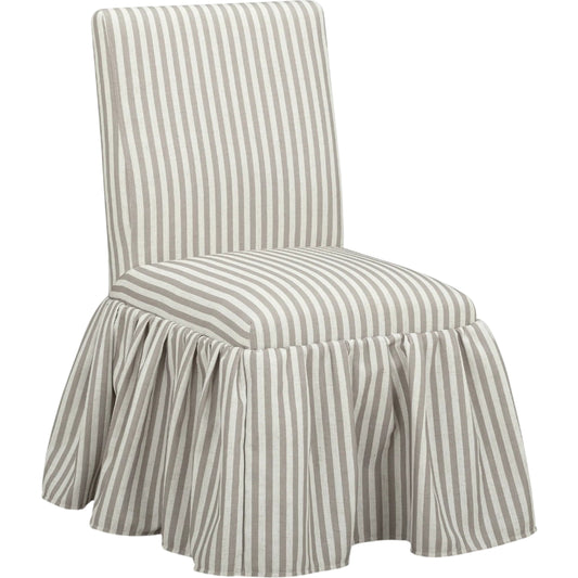 Gertrude Striped Performance Linen Skirted Dining Chair by TOV Furniture. Made from fabric, plywood, rubberwood in a unique style.