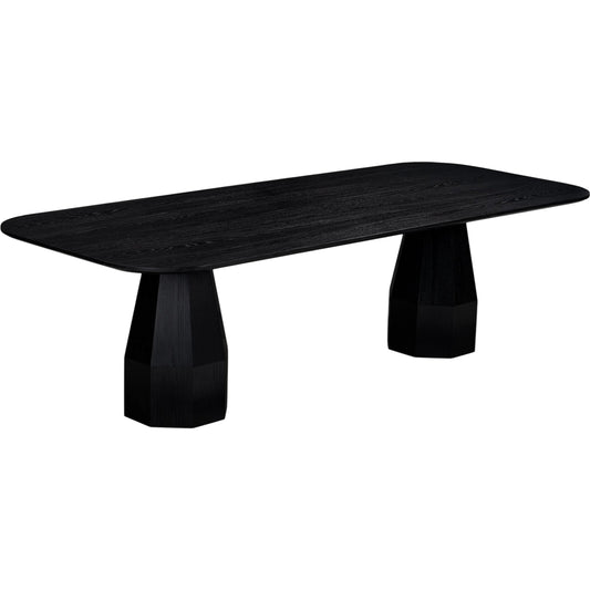 Brocha Ash Wood Rectangular Dining Table by TOV Furniture in black. Made from mdf, rubberwood, veneer in a unique style.