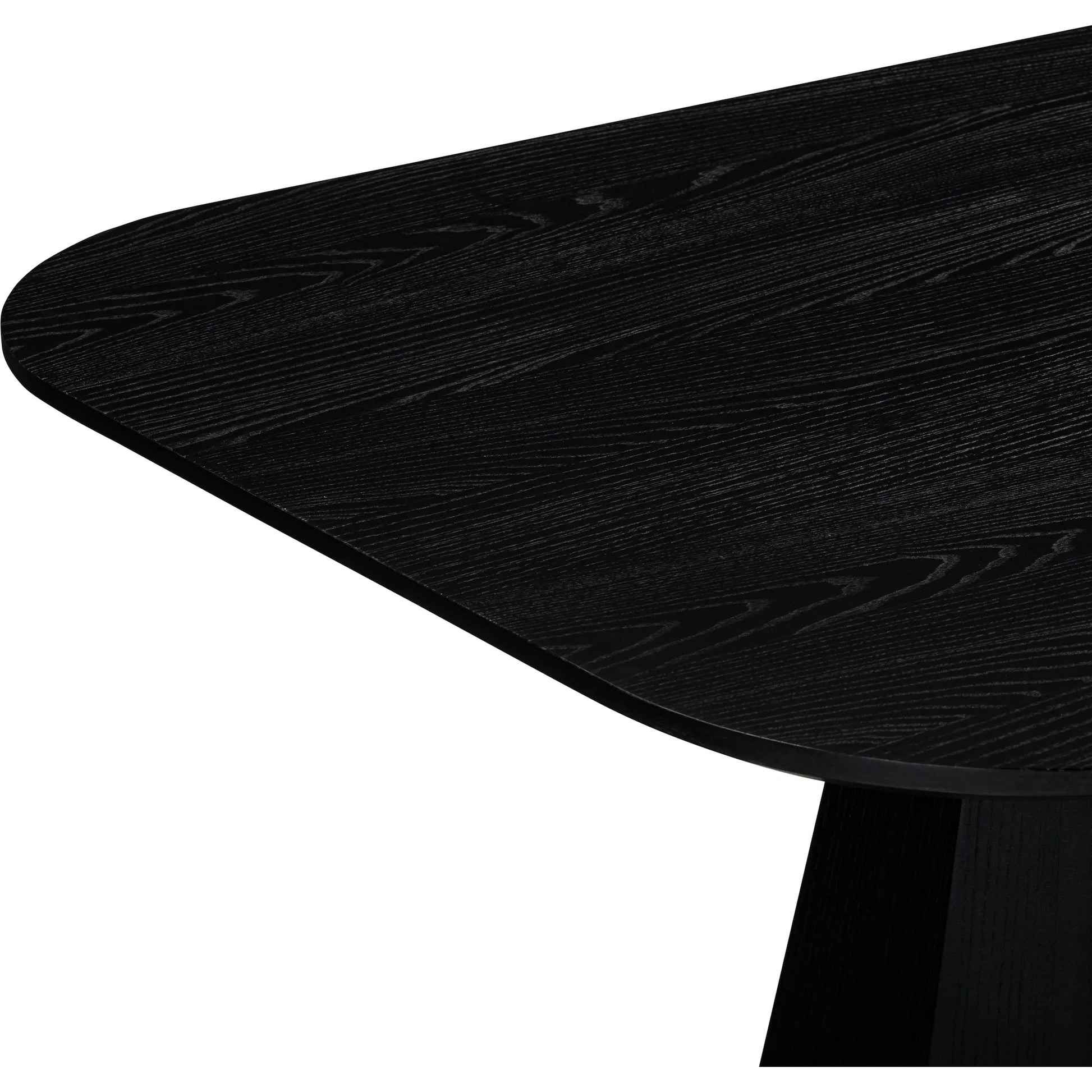 Brocha Ash Wood Rectangular Dining Table by TOV Furniture in black. Made from mdf, rubberwood, veneer in a unique style.