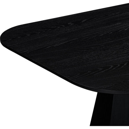Brocha Ash Wood Rectangular Dining Table by TOV Furniture in black. Made from mdf, rubberwood, veneer in a unique style.