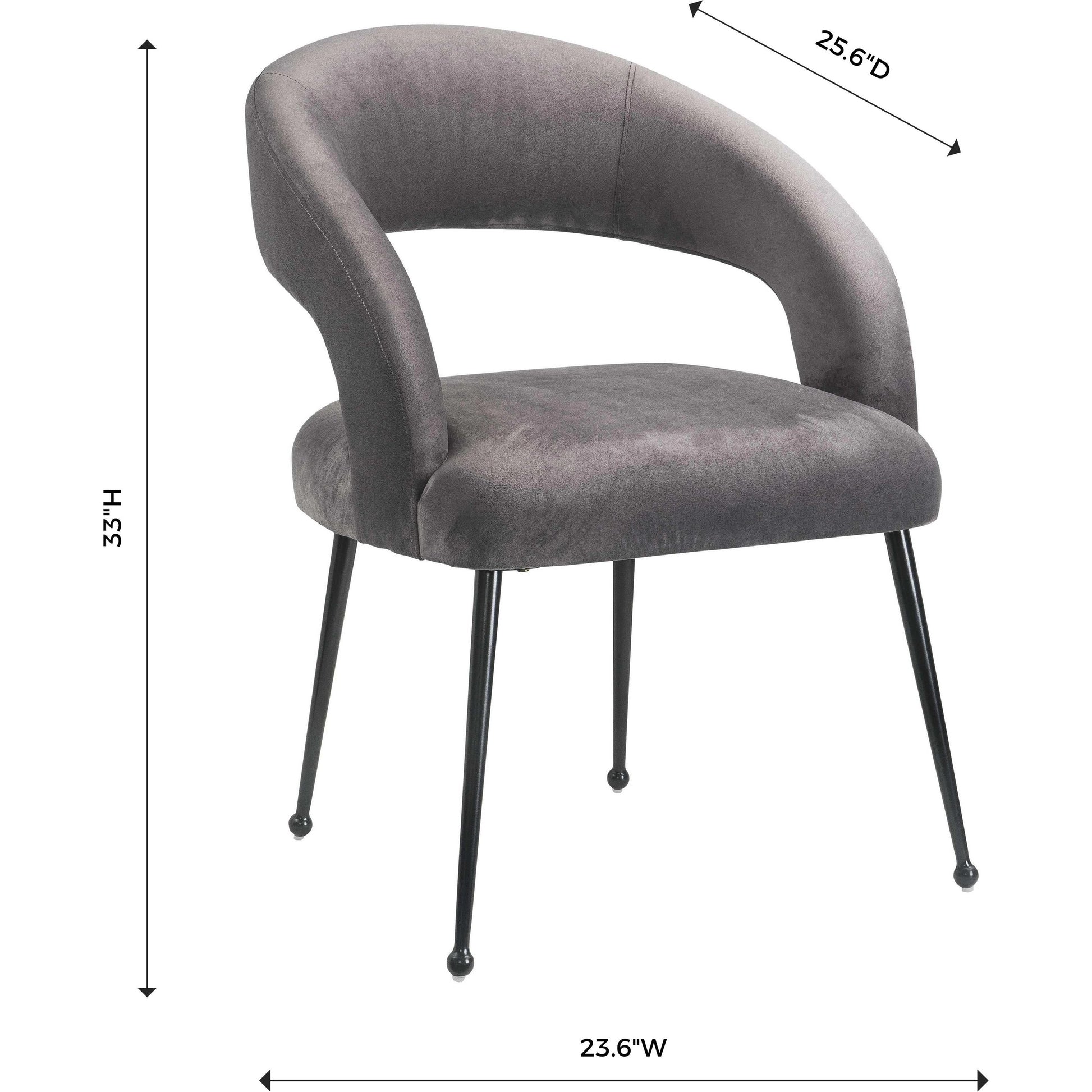 Rocco Dining Chair by TOV Furniture. Made from velvet, pine, stainless steel in a modern style.