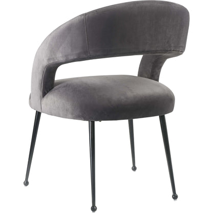 Rocco Dining Chair by TOV Furniture. Made from velvet, pine, stainless steel in a modern style.