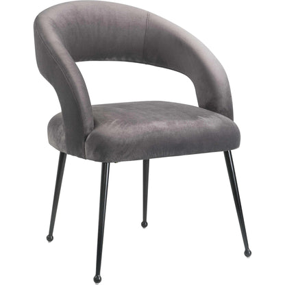 Rocco Dining Chair by TOV Furniture. Made from velvet, pine, stainless steel in a modern style.