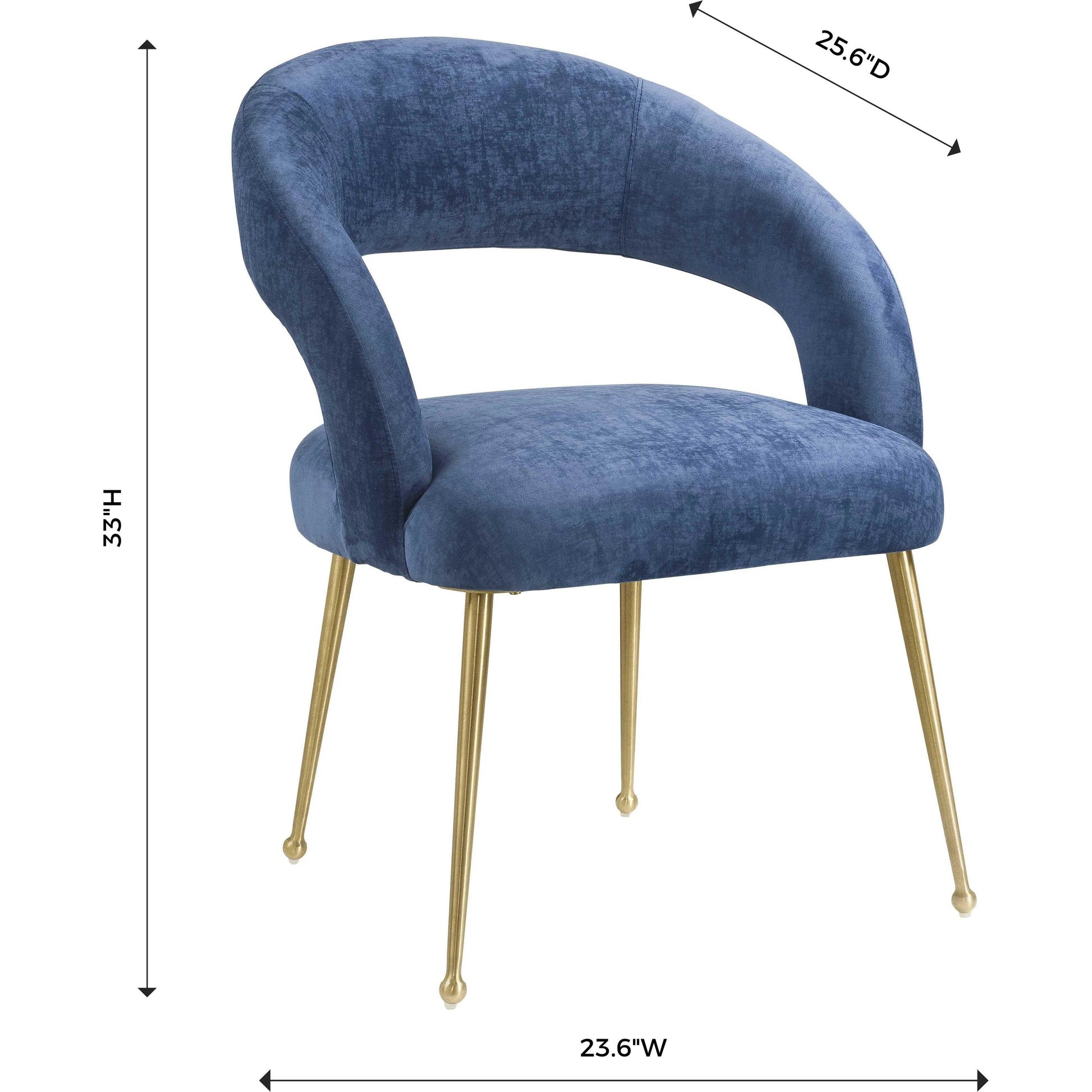 Rocco Dining Chair by TOV Furniture. Made from velvet, pine, stainless steel in a modern style.