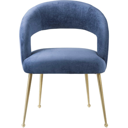 Rocco Dining Chair by TOV Furniture. Made from velvet, pine, stainless steel in a modern style.