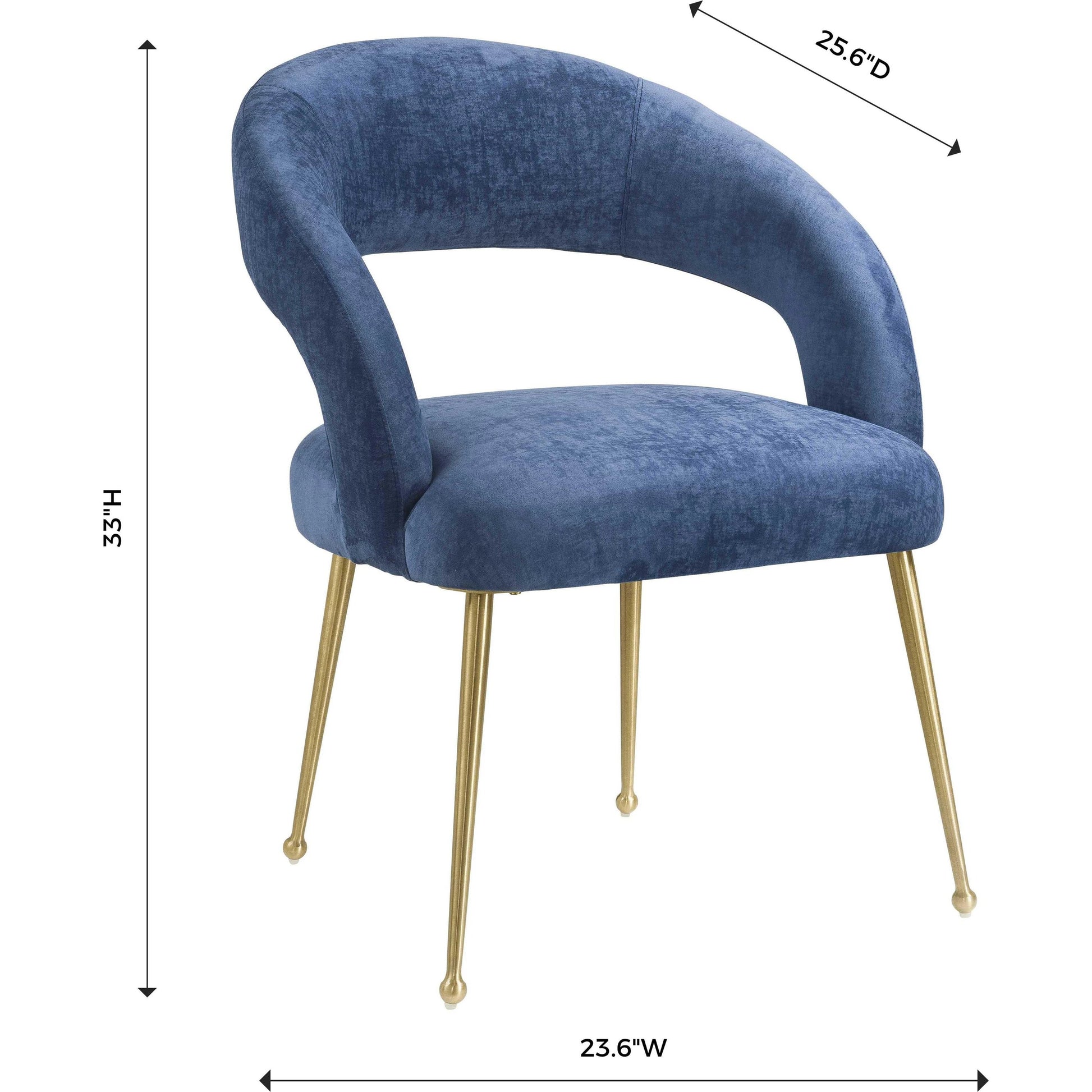 Rocco Dining Chair by TOV Furniture. Made from velvet, pine, stainless steel in a modern style.