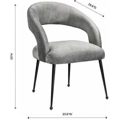 Rocco Dining Chair by TOV Furniture. Made from velvet, pine, stainless steel in a modern style.