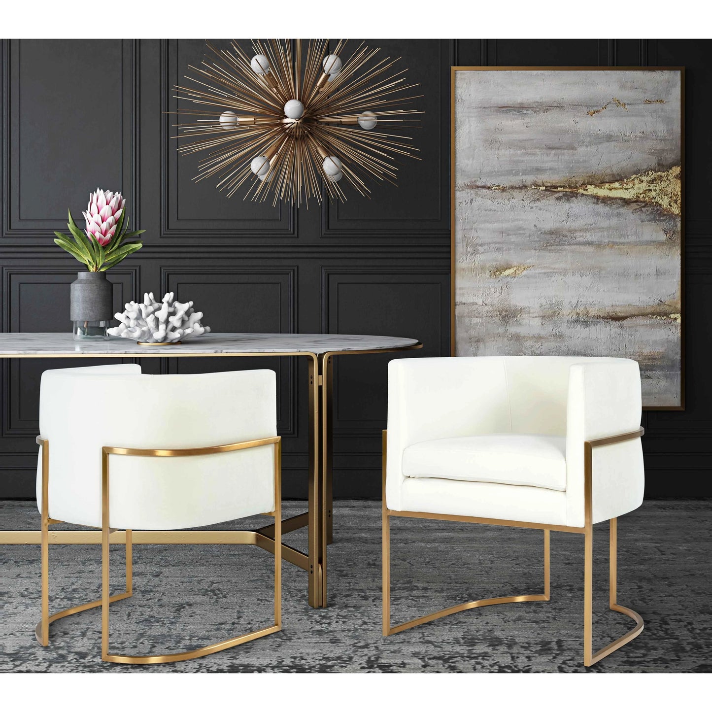 024 SR-389646 | Additional Silo | Giselle Dining Chair by TOV Furniture. Made from velvet in a modern style.