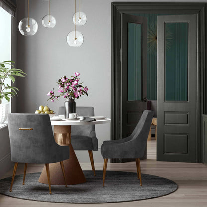 Beatrix Side Chair by TOV Furniture. Made from velvet in a modern style.