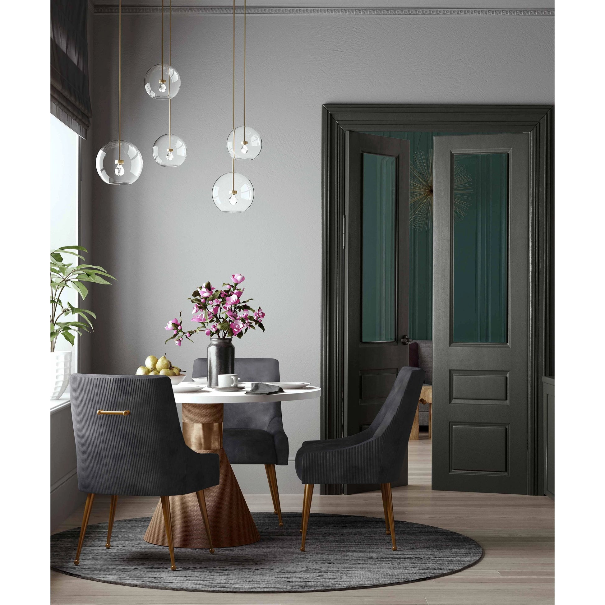 Beatrix Side Chair by TOV Furniture. Made from velvet in a modern style.