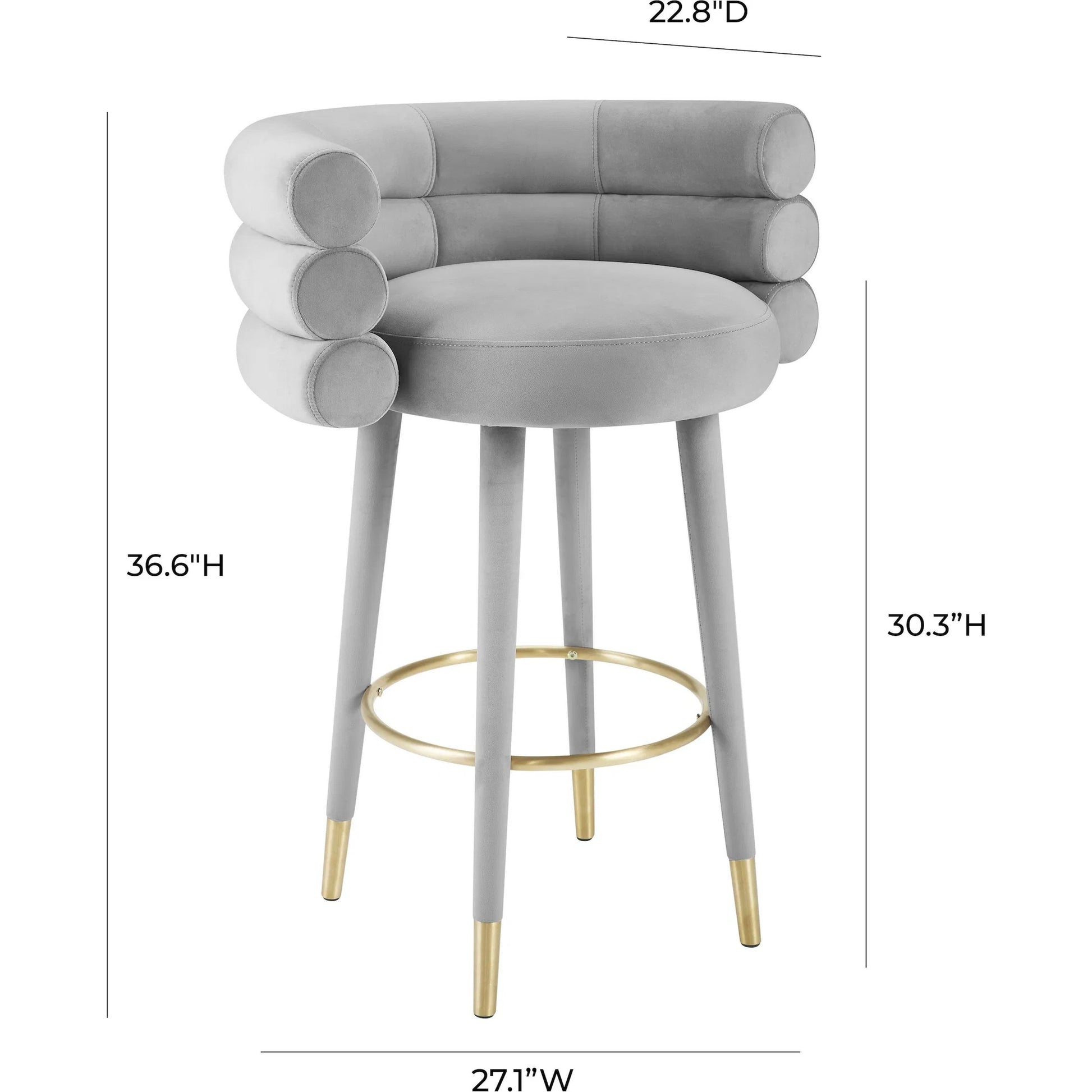 Betty Velvet Barstool by TOV Furniture. Made from unique in a modern style.