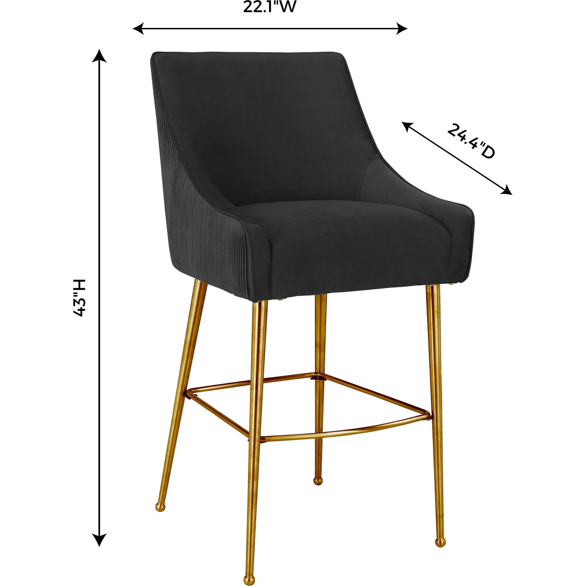 Beatrix Pleated Bar Stool by TOV Furniture. Made from unique in a modern style.