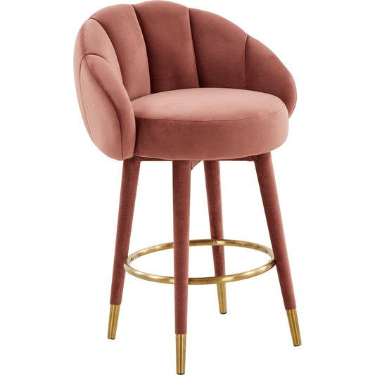 Myla Swivel Counter Stool by TOV Furniture. Made from velvet, pine, plywood in a transitional style.