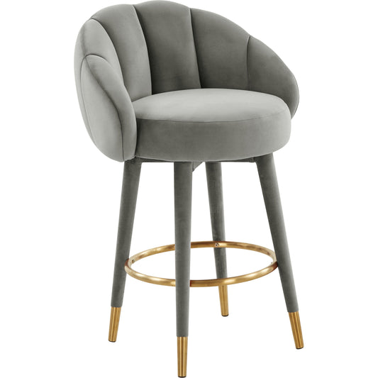Myla Swivel Counter Stool by TOV Furniture. Made from velvet, pine, plywood in a transitional style.
