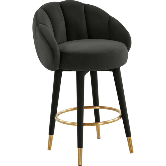 Myla Swivel Counter Stool by TOV Furniture. Made from velvet, pine, plywood in a transitional style.