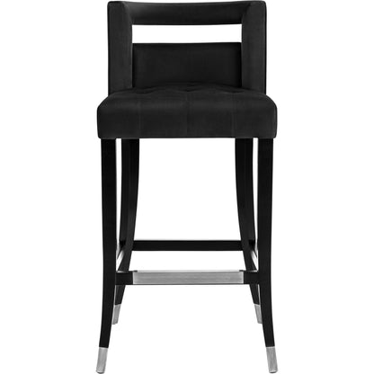 Hart Velvet Bar Stool by TOV Furniture. Made from velvet, birch in a transitional style.