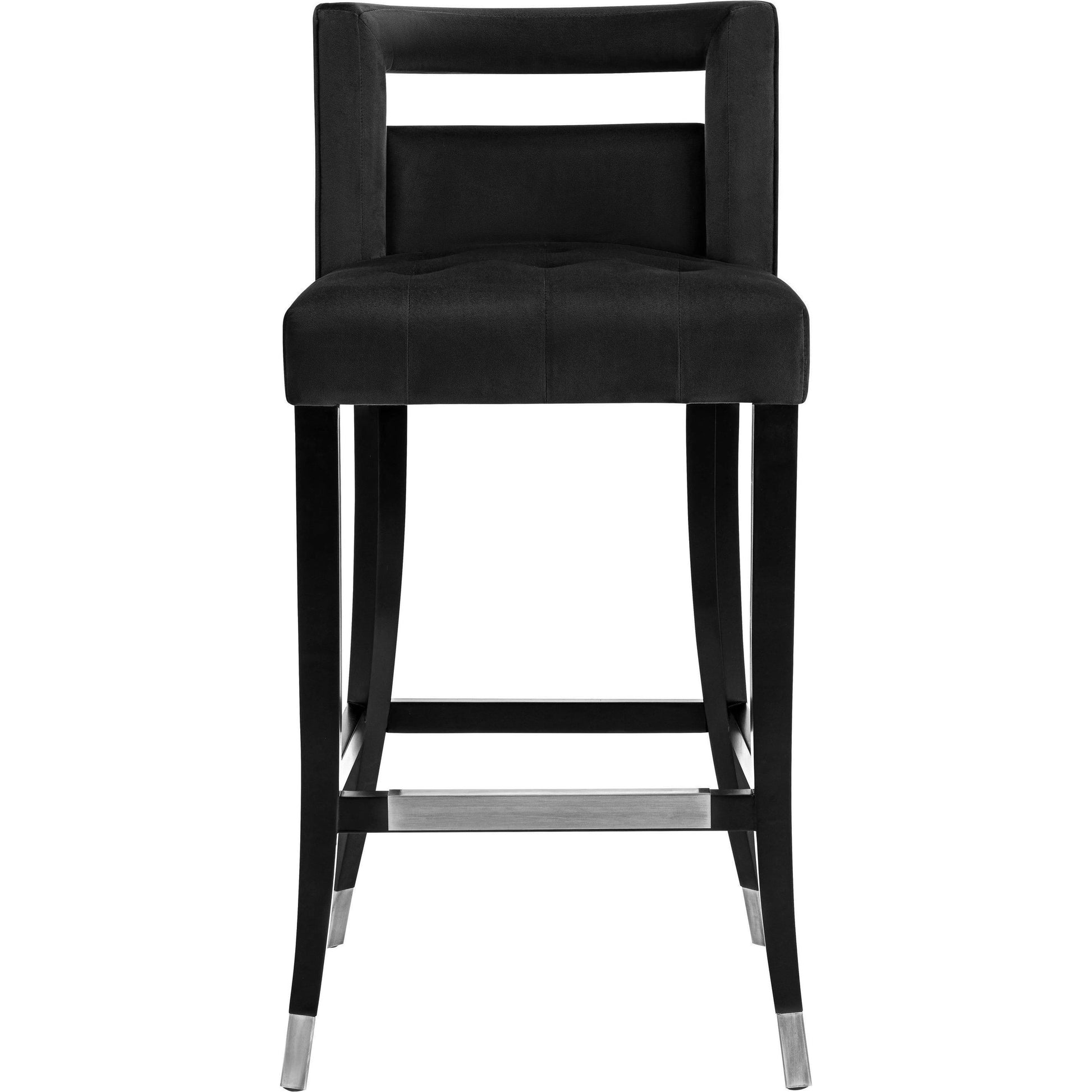 Hart Velvet Bar Stool by TOV Furniture. Made from velvet, birch in a transitional style.