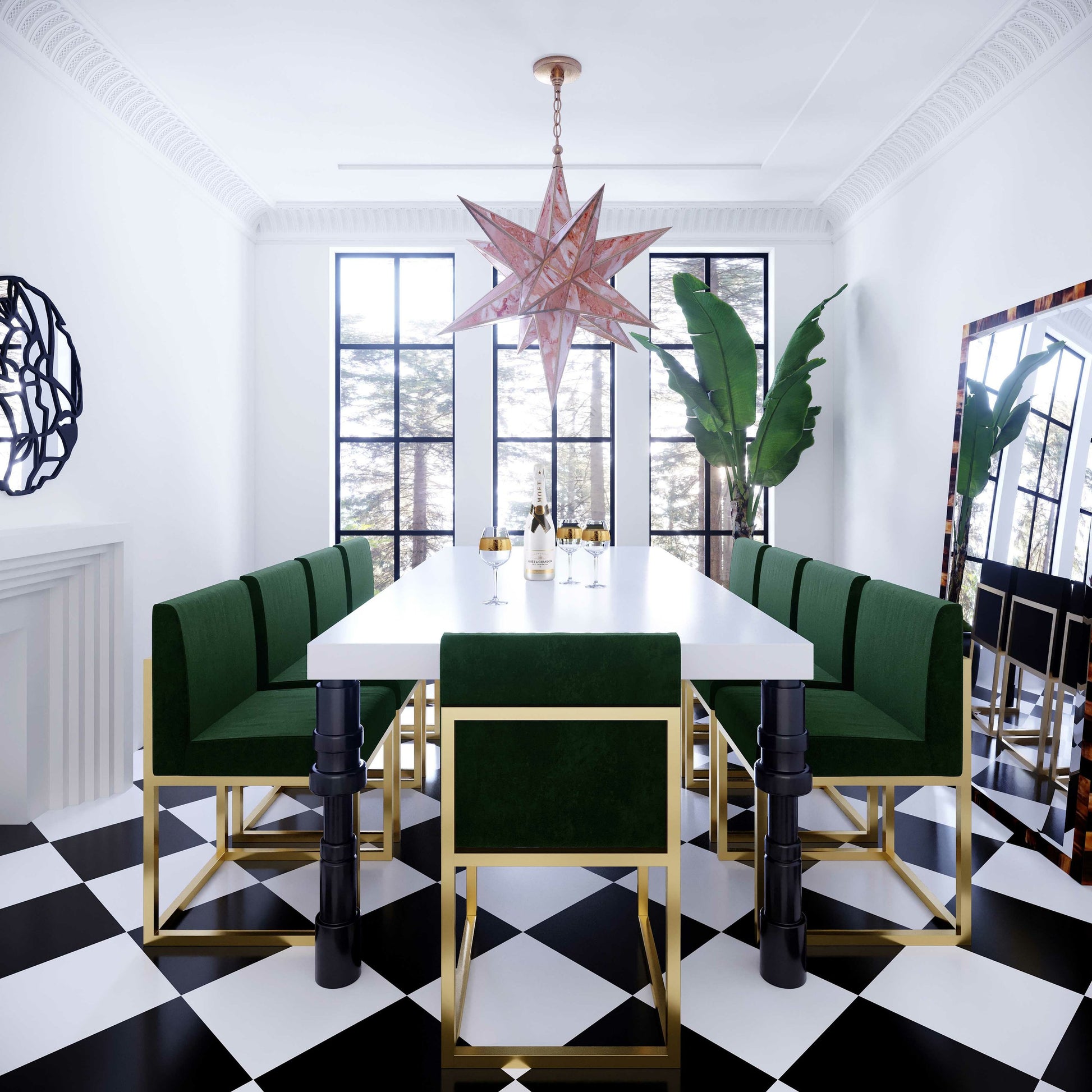 Haute Chair by TOV Furniture in black. Made from velvet, wood in a modern style.