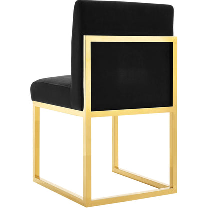 Haute Chair by TOV Furniture in black. Made from velvet, wood in a modern style.
