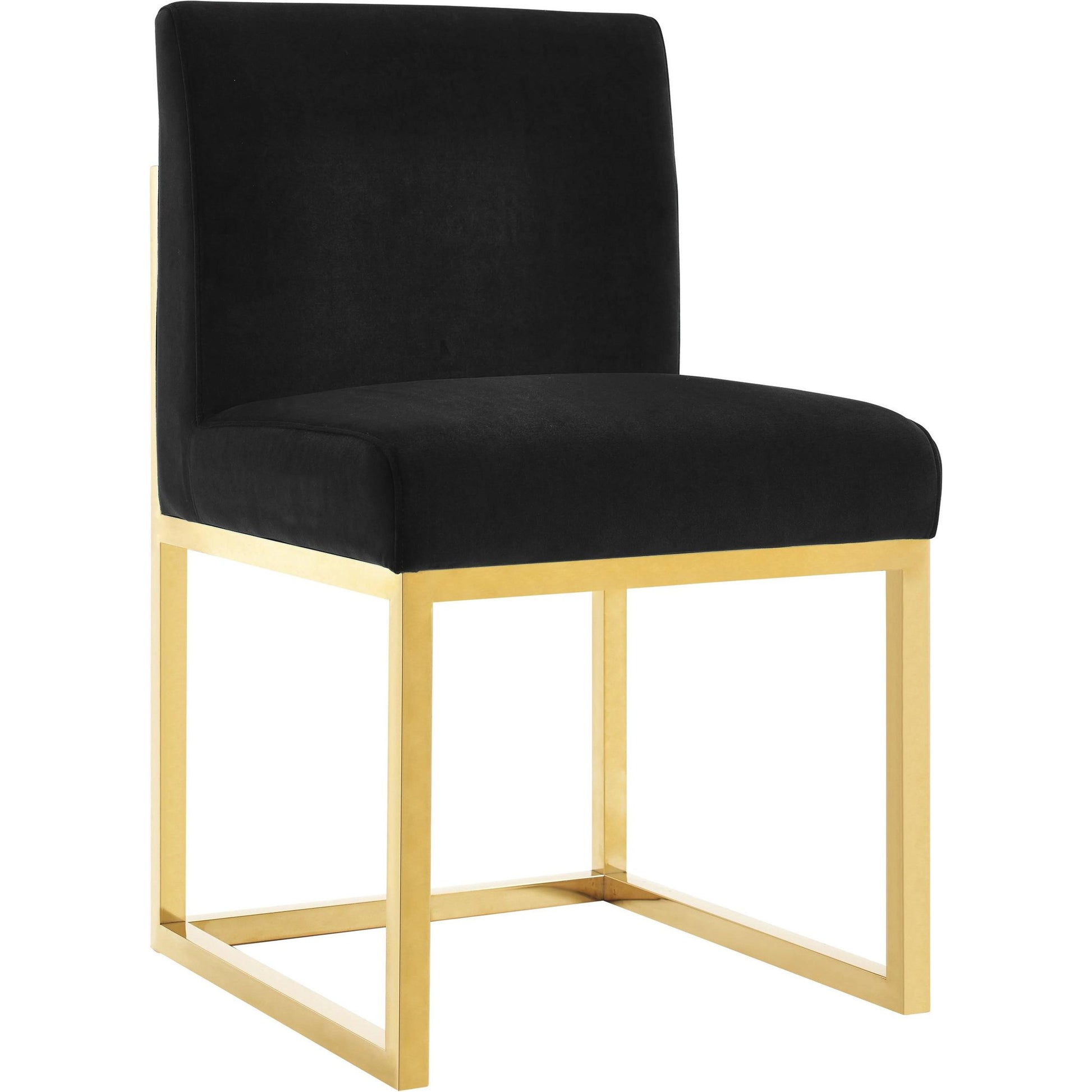Haute Chair by TOV Furniture in black. Made from velvet, wood in a modern style.
