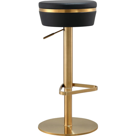 Astro Vegan Leather Adjustable Stool by TOV Furniture. Made from mdf, stainless steel, vegan leather in a modern style.