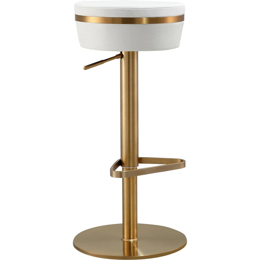 Astro Vegan Leather Adjustable Stool by TOV Furniture. Made from mdf, stainless steel, vegan leather in a modern style.