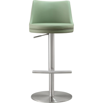 Reagan Adjustable Stool by TOV Furniture. Made from mdf, stainless steel, vegan leather in a modern style.