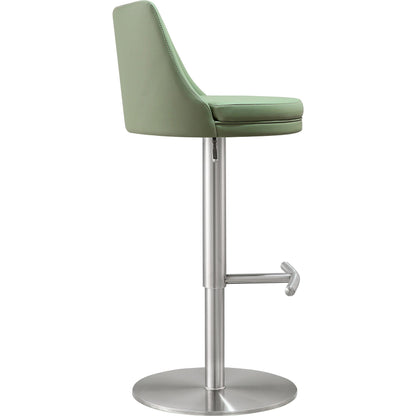 Reagan Adjustable Stool by TOV Furniture. Made from mdf, stainless steel, vegan leather in a modern style.