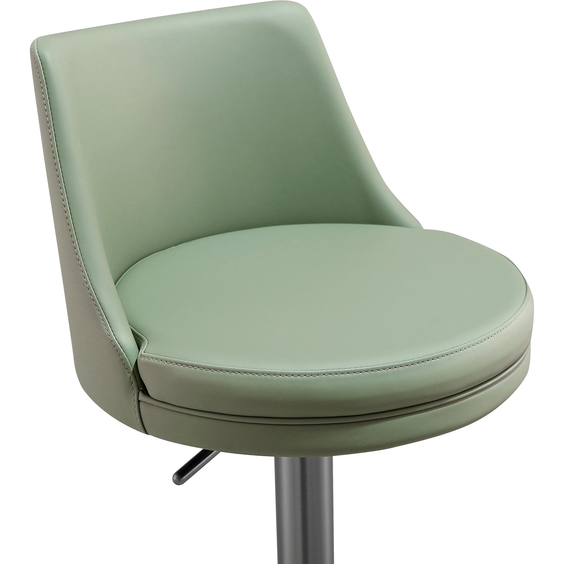 Reagan Adjustable Stool by TOV Furniture. Made from mdf, stainless steel, vegan leather in a modern style.