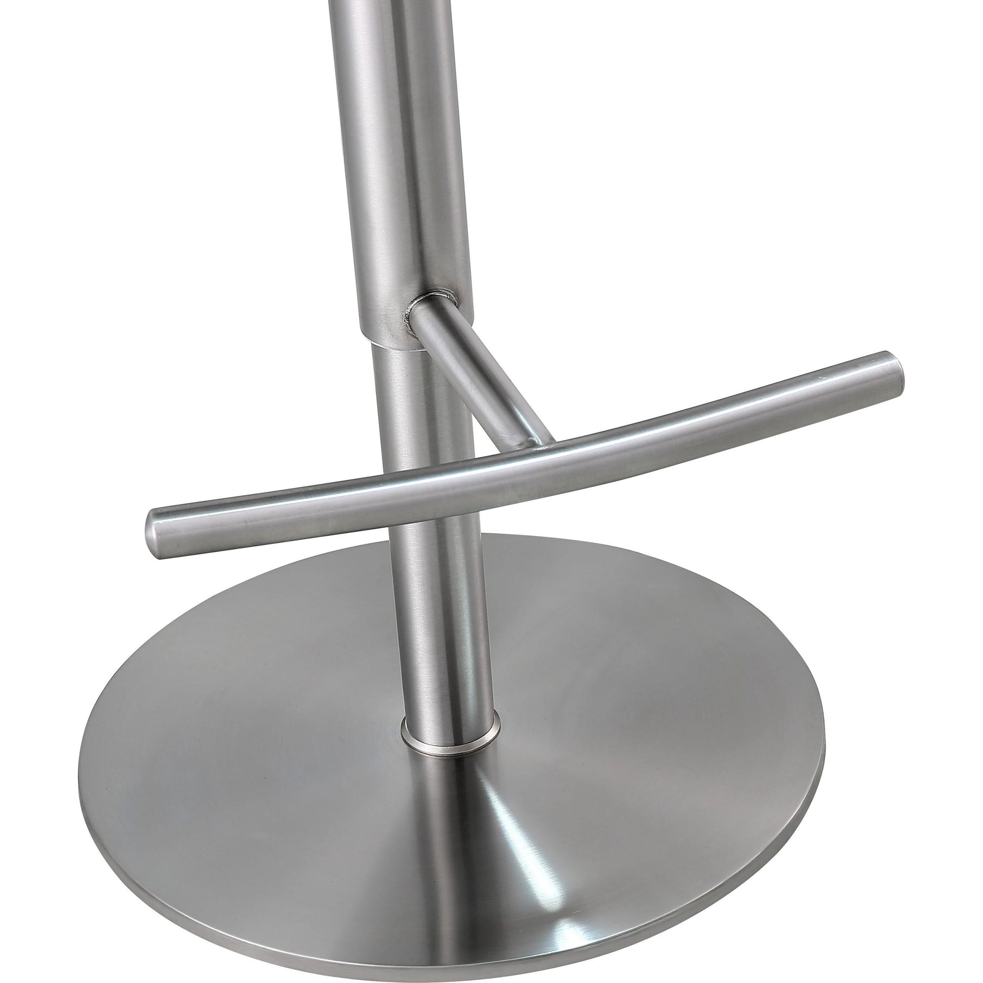 Reagan Adjustable Stool by TOV Furniture. Made from mdf, stainless steel, vegan leather in a modern style.