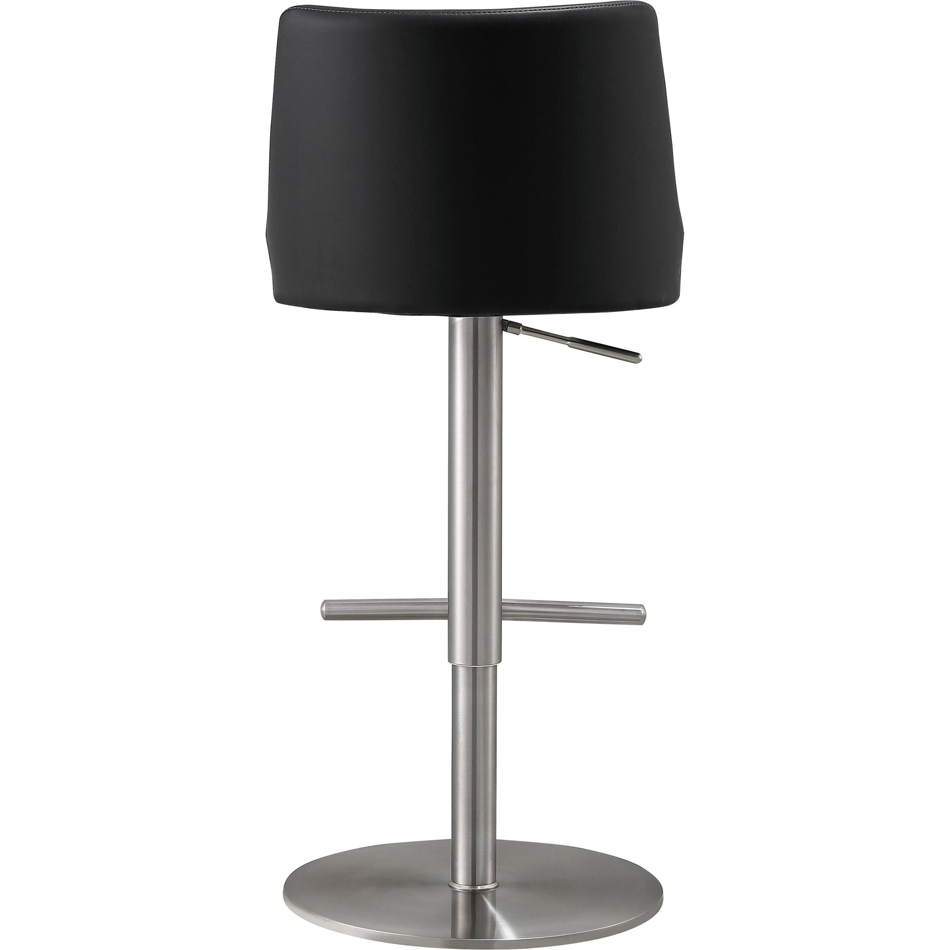 Reagan Adjustable Stool by TOV Furniture. Made from mdf, stainless steel, vegan leather in a modern style.