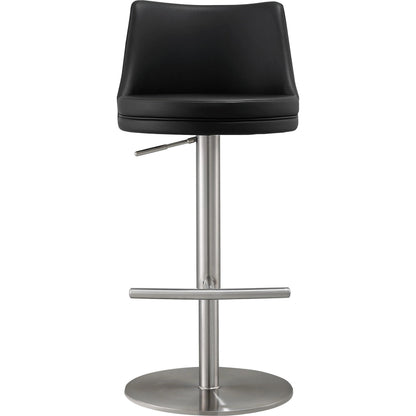 Reagan Adjustable Stool by TOV Furniture. Made from mdf, stainless steel, vegan leather in a modern style.