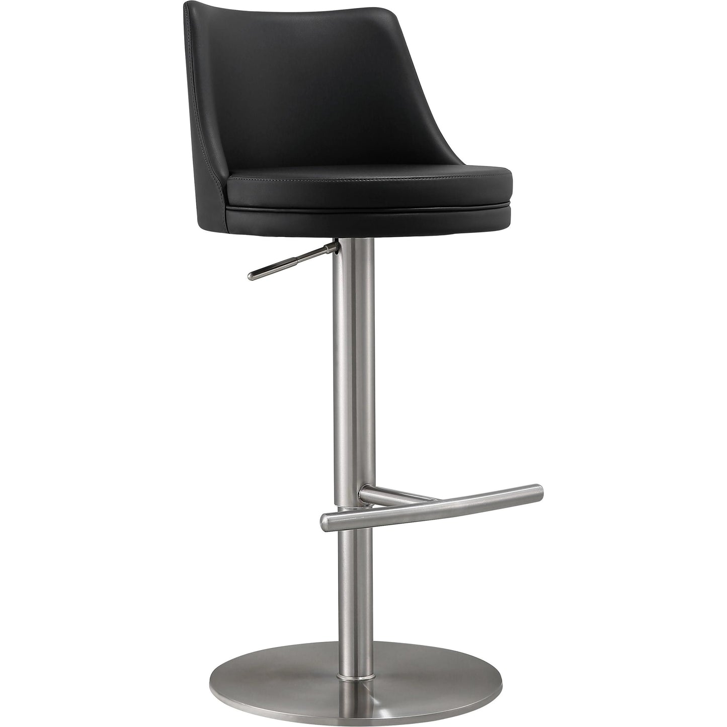 010 SI-1984152 | Primary Silo | Reagan Adjustable Stool by TOV Furniture. Made from mdf, stainless steel, vegan leather in a modern style.