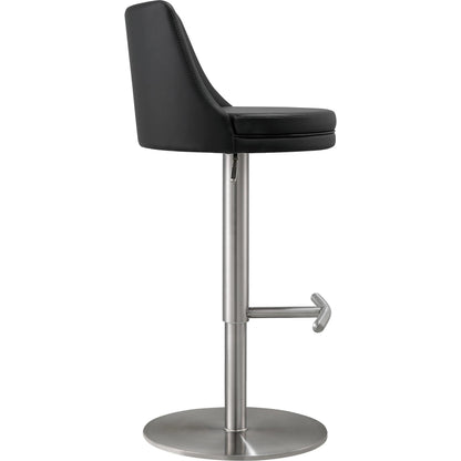 Reagan Adjustable Stool by TOV Furniture. Made from mdf, stainless steel, vegan leather in a modern style.
