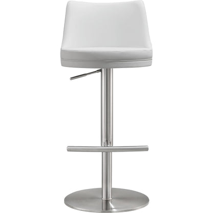 Reagan Adjustable Stool by TOV Furniture. Made from mdf, stainless steel, vegan leather in a modern style.