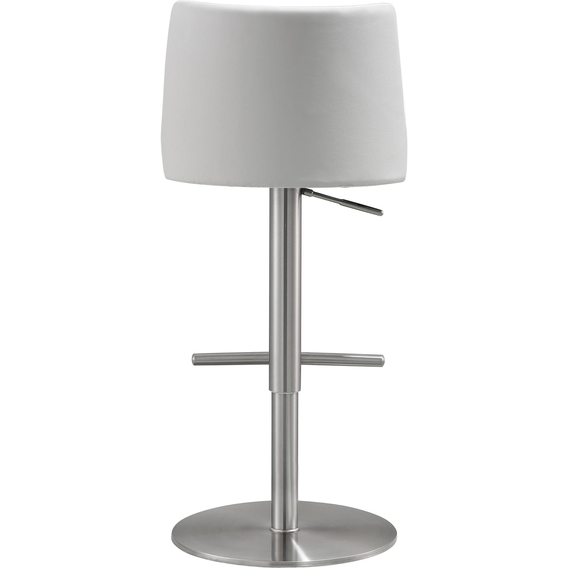 Reagan Adjustable Stool by TOV Furniture. Made from mdf, stainless steel, vegan leather in a modern style.